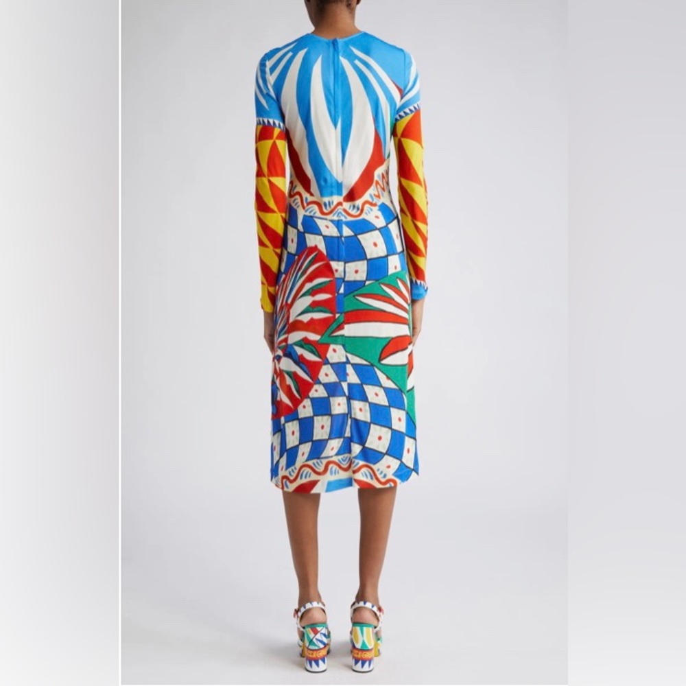Dolce& Gabbana NWT Carretto Print Long
Sleeve Sheath Dress - Picture 3 of 7